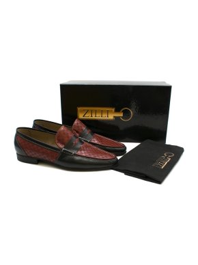 Zilli Black & Red Woven Checked Loafers