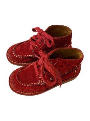 Gucci Red Suede Monogram Kid's Booties