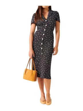 Rouje Floral Navy Tea Dress