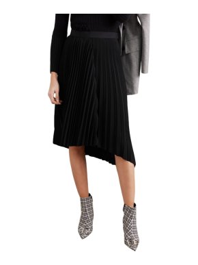 Balenciaga Black Asymmetric Pleated Skirt