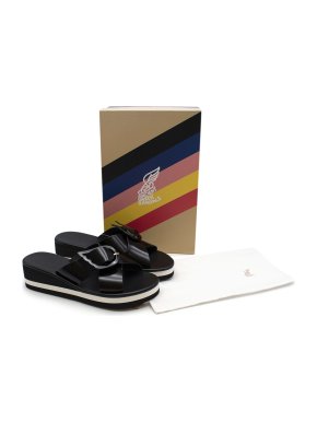 Ancient Greek Sandals Black Winged Sandals