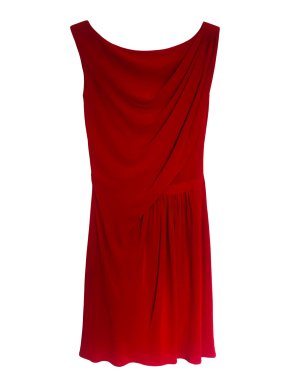 Issa Red Silk Draped Mini Dress