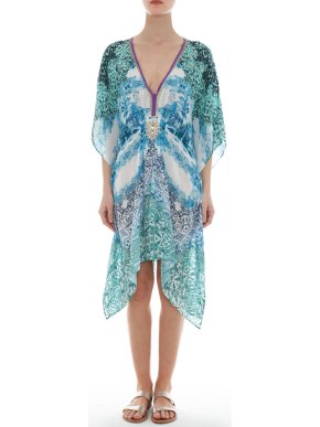 Elizabeth Hurley Blue Rosalind Kaftan