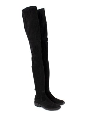 Balenciaga Black Suede Thigh Boots