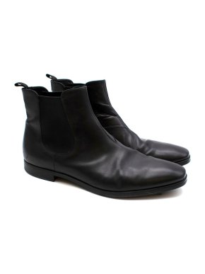 Prada Black Pull-On Chelsea Boots