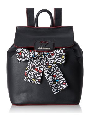 Love Moschino Black Leather Backpack