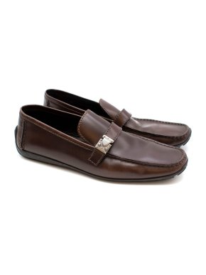 Louis Vuitton Shiny Leather Brown Loafers