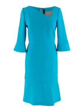 Roland Mouret Turquoise Crepe Asymmetric Dress