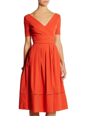 Preen by Thornton Bregazzi tomato red Robin stretch crepe dress