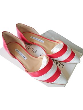 Manolo Blahnik Coral Pink Soutri Dorsay Flats