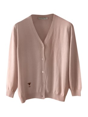 Dior Pale Pink Cashmere & Silk Knit Cardigan