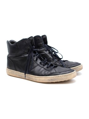 Tod's Blue Leather High Top Sneakers