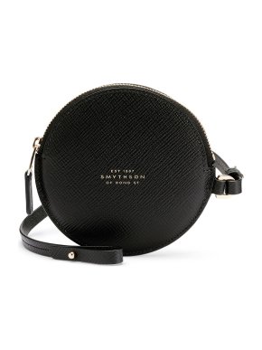 Smythson Panama Circle Black Coin Purse