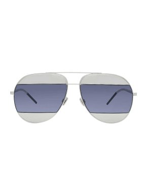 Christian Dior silver split aviator sunglasses
