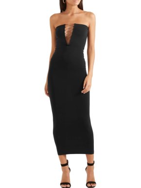 Wolford Grace lace-up stretch-jersey midi dress