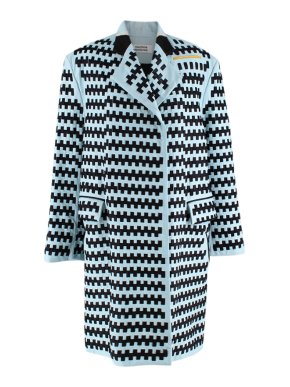 Martina Spetlova Blue Woven Leather Coat