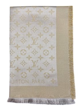 Louis Vuitton Greige Monogram Shine Shawl