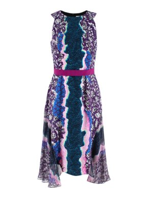 Peter Pilotto Purple Multi-Print Sleeveless Dress