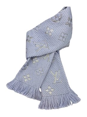 Louis Vuitton Pale Blue Logomania Shine Scarf