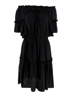 Milly Black off The Shoulder Mini Dress
