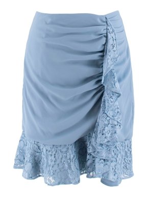 Keepsake Blue Lace Mini Skirt
