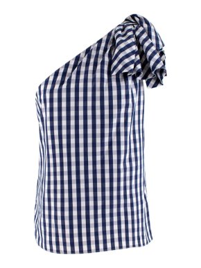 Milly Gingham One Shoulder Top