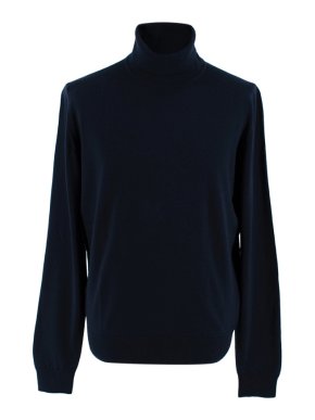 John Smedley Navy Blue Roll Neck Jumper
