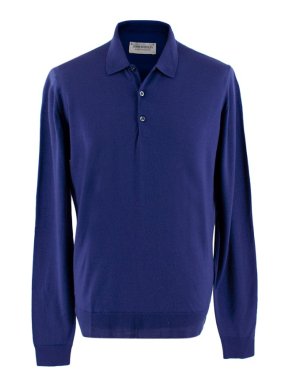 John Smedley Cobalt Blue Polo Sweatshirt