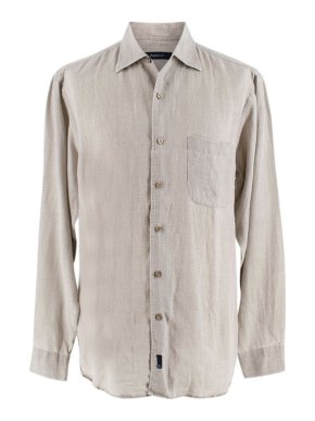 Zegna Sport Light Grey Linen Button Up