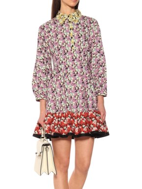 Valentino long sleeved floral cotton dress 2019
