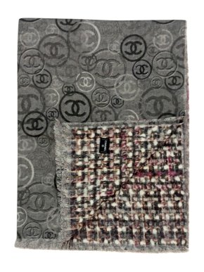 Chanel grey cashmere stole/scarf