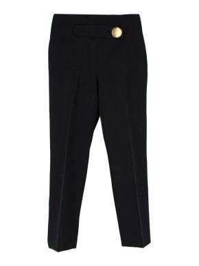 Balenciaga Black Single Button Detail Trousers 1