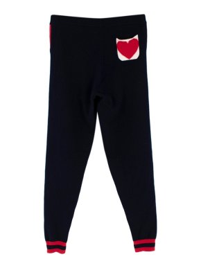Chinti And Parker Navy Blue and Red Cashmere Jog Pants