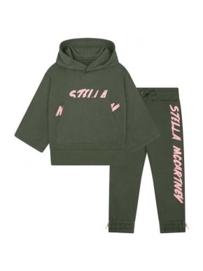 Stella McCartney girl's green and pink tracksuit