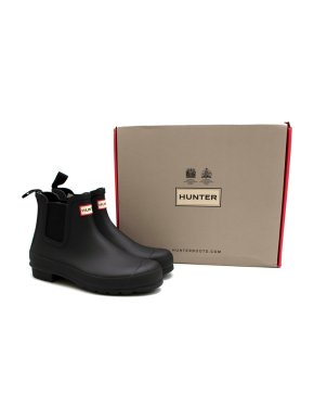 Hunter Black Rubber Rain Ankle Boots 39