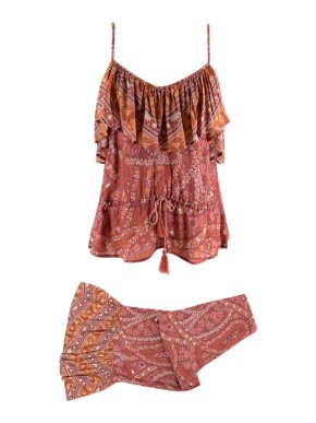 Spell Cotton Pattern Blend top and trouser set