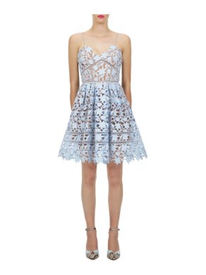 Self Portrait Blue Lace Azaelea Mini Dress