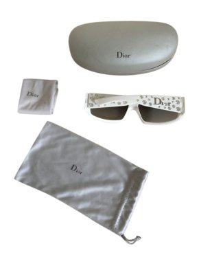 Dior vintage late 90's crystal embellished white sunglasses