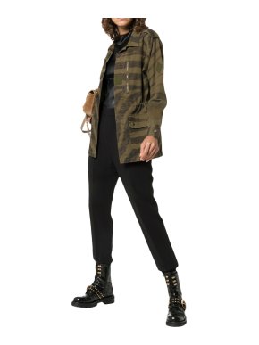 Saint Laurent Khaki Zebra Print Jacket