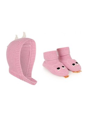 Stella McCartney Kid's Pink Organic Cotton Hat & Bootie Set
