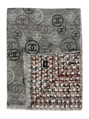 Chanel grey cashmere stole