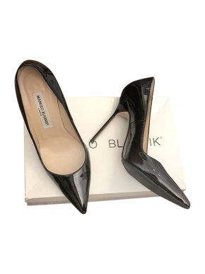 Manolo Blahnik Black Patent BB Pumps