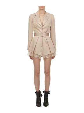 Self Portrait Nude Tailored Playsuit