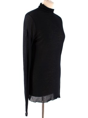 Dua Lipa x Pepe Jeans Black Roll Neck Cashmere Blend Top