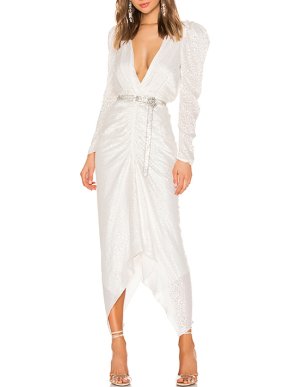 Ronny Kobo Astrid Leopard Burnout Ruched Dress