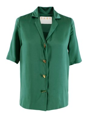 S.A.R.K Dietrich Green Silk Shirt