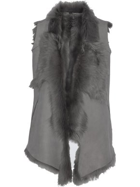 Karl Donoghue grey shearling vest