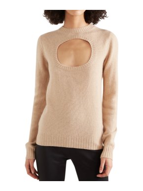 Prada Beige Cutout Knit Jumper