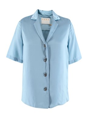S.A.R.K Blue Satin Ring Pull Shirt
