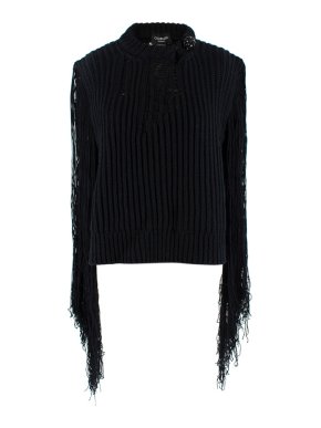 Calvin Klein 205W39NYC Black Fringed Jumper